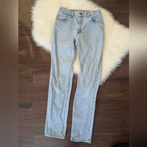 Vintage 550 Levi's Size 9 L Long Medium Light Wash Relaxed Fit Tapered Leg 1990s